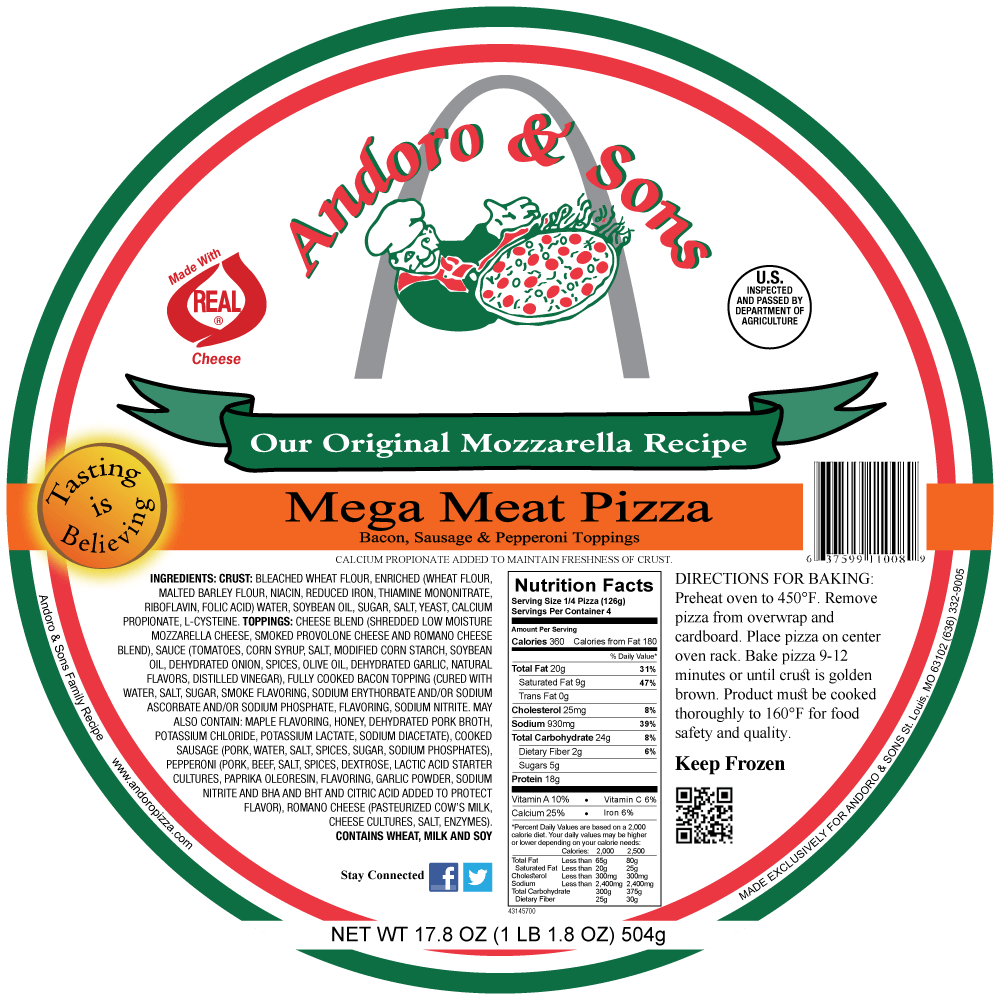 Original Mozzarella Pizza- Mega Meat-12" - Image 2