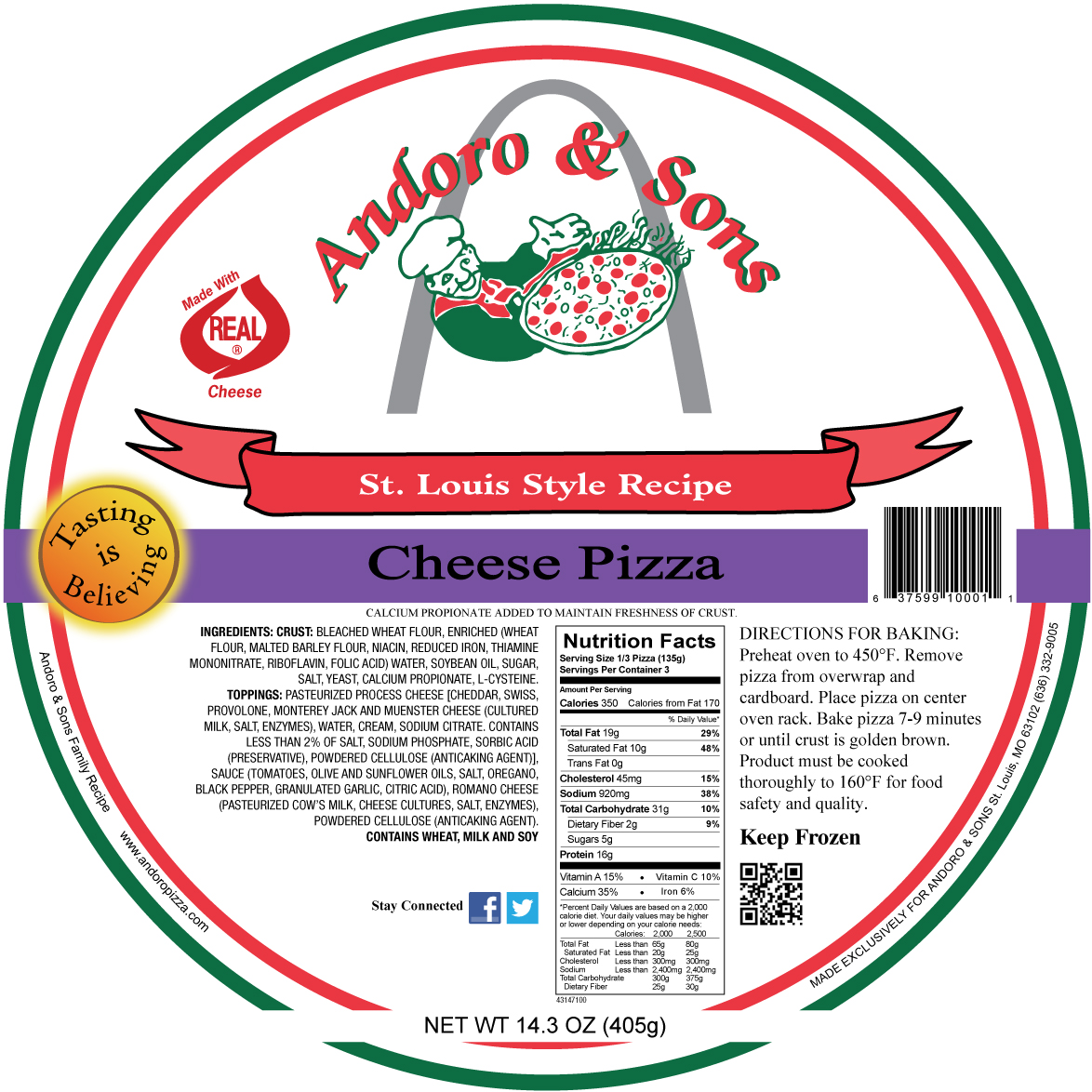 St. Louis Style Pizza - Cheese 12" - Image 2
