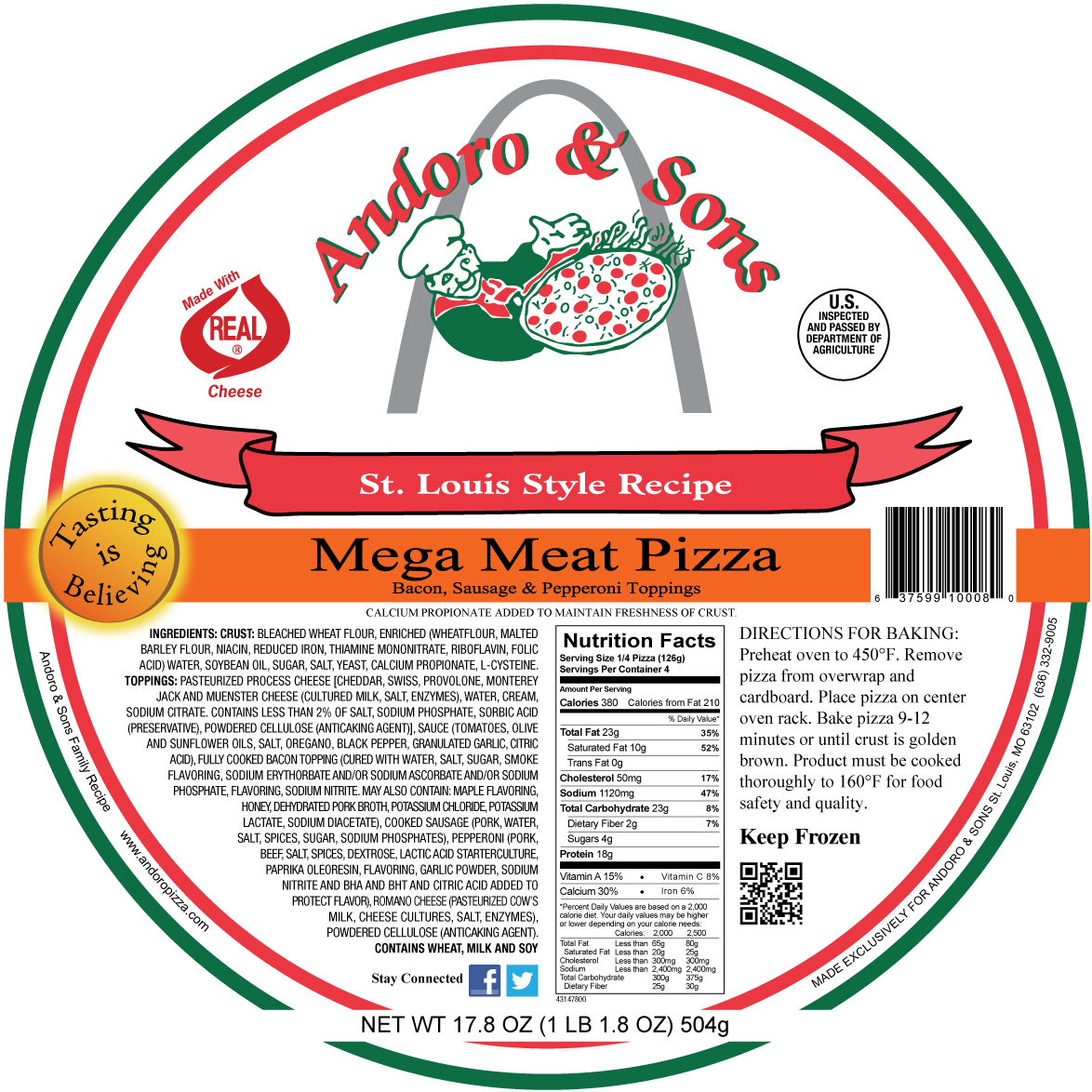 St. Louis Style Pizza - Mega Meat - Image 2