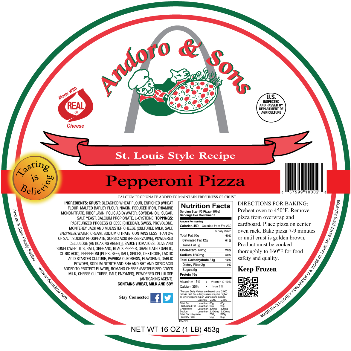 St. Louis Style Pizza- Pepperoni 12" - Image 2