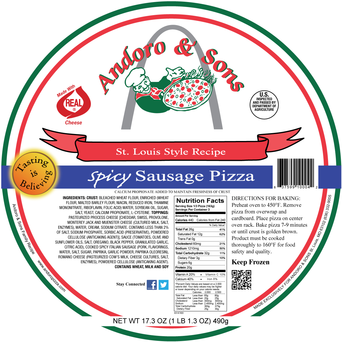 St. Louis Style Pizza- Spicy Sausage - Image 2